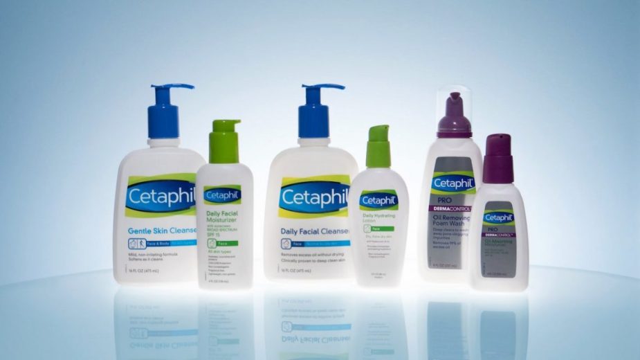 Photograph of a Cetaphil product lineup.