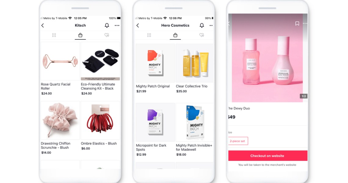 The lead image shows screenshots of TikTok shopping.