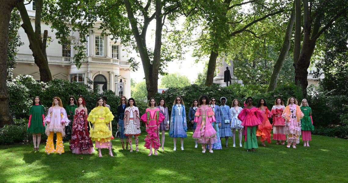 Photograph of a group of women wearing Bora Aksu clothing.