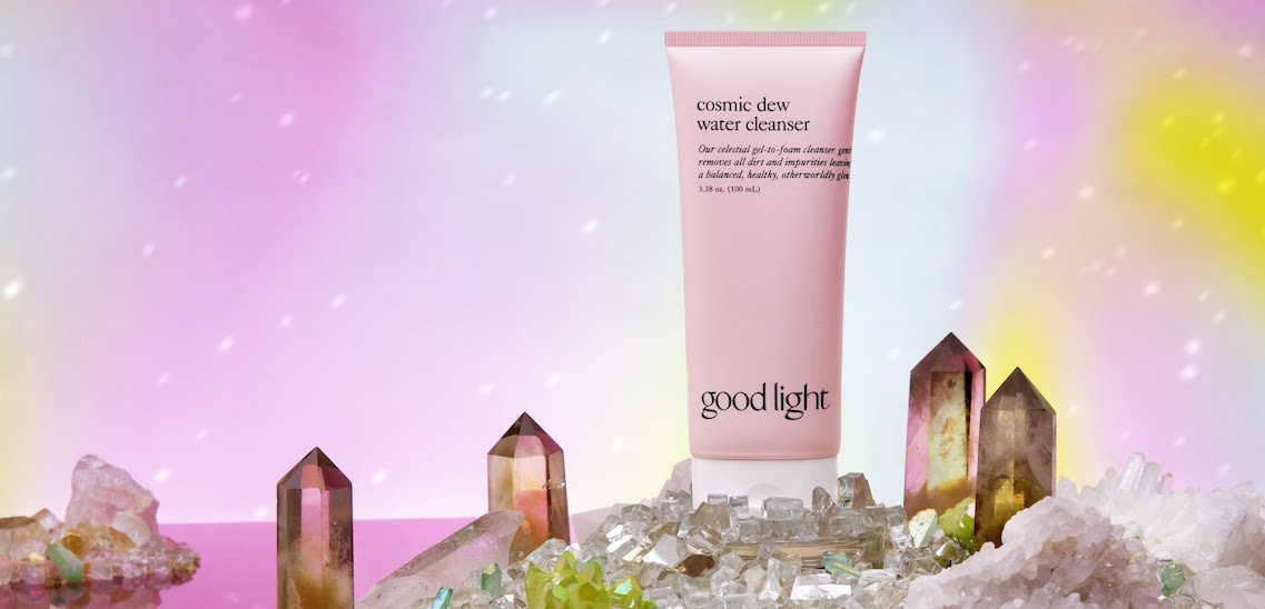 Photograph of Good Light Cosmic Dew water cleanser.