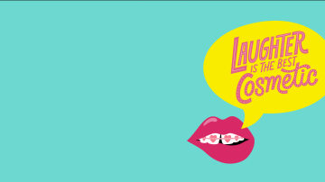 The lead image shows a mouth with a speech bubble that says "Laughter is the best cosmetic."