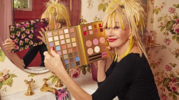 Betsey Johnson photographed with her makeup.