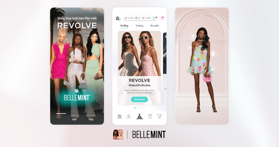 Bellemint Revolve dress up styling game 2025